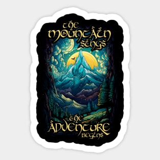 The Mountain Sings, the Adventure Begins -  The Lonely Mountain - Dragon - Fantasy Sticker